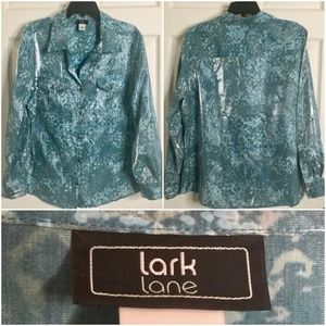 Lark Lane Plus Size 18 Blouse Top Shimmer Blue